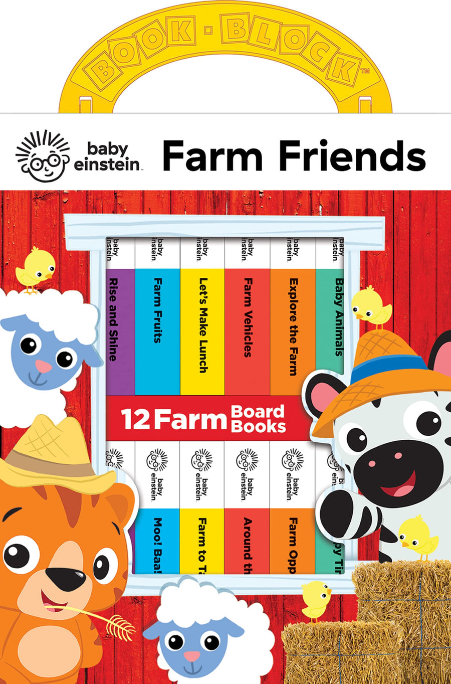 Baby Einstein - Farm Animals My First Library 12 Board Book Set - First Words, Opposites, and More Baby Books