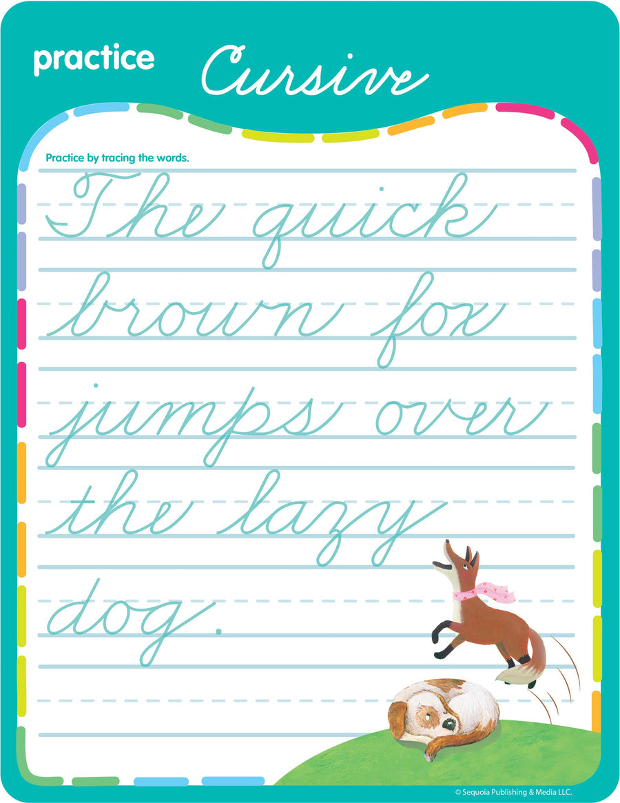 Active Minds - Write-and-Erase - Wipe Clean Cursive Learning Boards Ages 6+