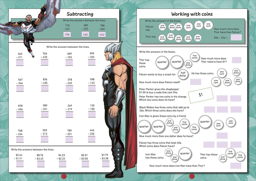 Marvel Math Made Easy, Second Grade: Join the Marvel Super Heroes and Make Math Your Superpower!